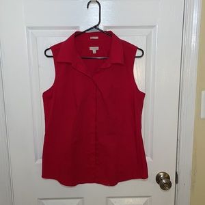 Sleeveless red blouse in red, by TALBOTS
